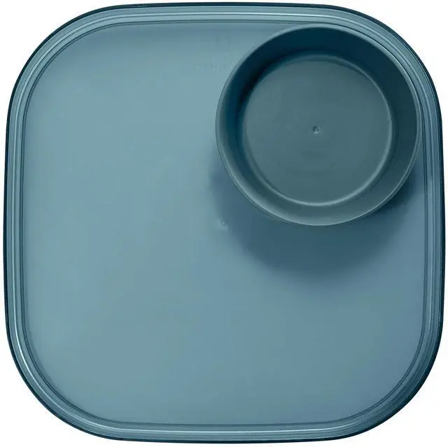 Alt view image 2 of 6 - Dipware Reusable Dining Plate/Serving Tray for Appetizers and Snacks, Food-Safe Appetizer Serving Platter with Removable Dip Bowl, Midnight