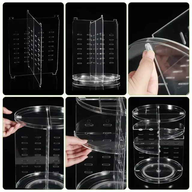 Alt view image 6 of 7 - 360 Rotating Makeup Organizer, Spinning Countertop, Cosmetic Holder Shelf, Make Up Organizers and Storage for Bedroom, Transparent