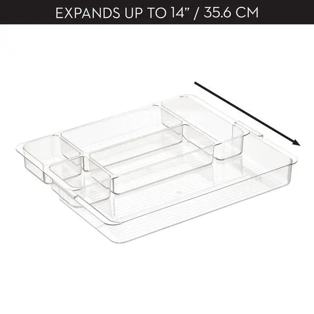 Alt view image 3 of 6 - Expandable Makeup Drawer Organizer, Clear