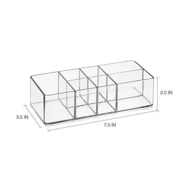 Alt view image 6 of 6 - Divided Bathroom Vanity Organizer, 7" x 3" x 2", Set of 2Clear