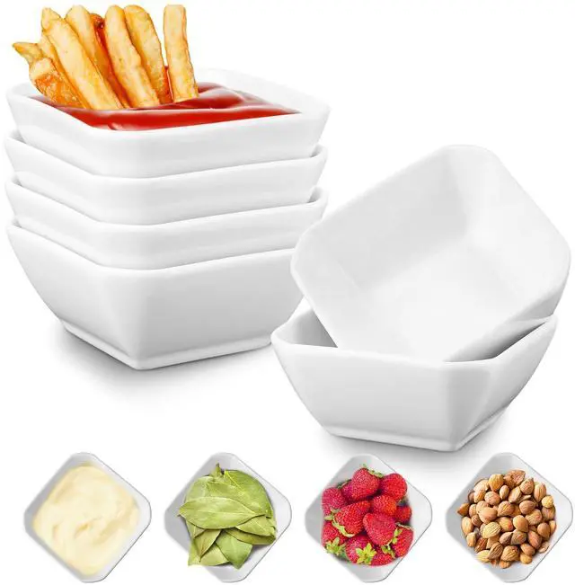 Main image of 6 Pack Soy Sauce Dishes, 3 oz Ceramic Dipping Bowls, Pinch Bowls, Small Dip Bowl Set, Sauce Dish Bowl, Mini Bowl for Side Dish, Ketchup, Soy, BBQ, Sushi, Party, Condiments Serving Bowl Set