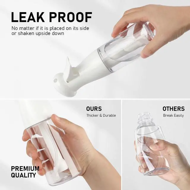 Alt view image 6 of 7 - Spray Bottle For Hair, Continuous Mister Empty Spray Bottles, Ultra Fine Mist Water Sprayer for Hairstyling, Cleaning, Plants, Pets, Barbers, Salons, Essential Oil Scents - 2 Pack 6.8 OZ