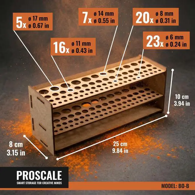 Alt view image 2 of 7 - Tool & Brush Organizer for Miniatures & Modeling, Versatile Tabletop or Wall Holder with Multi-Size Holes for Hobby Tools, Files and Accessories
