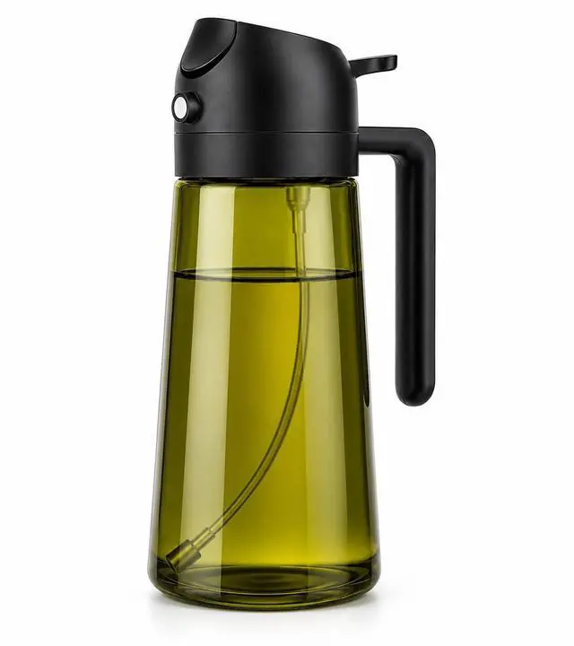Main image of 2-in-1 Olive Oil Sprayer & Dispenser, Leakproof 16oz Refillable Glass Spray Bottle for Cooking, Air Fryer & Salad