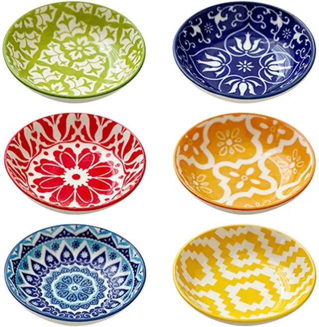 Main image of 6 Pcs Ceramic Dipping Sauce Bowls, 3 oz Sauce Dishes Soy Sauce Dish,Small Bowl,Sauce Bowl,Sauce Plates Tiny Bowls for Condiments Sushi Dishes Soy Sauces Ketchup Snack Side Dishes - Set of 6