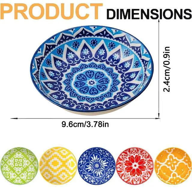 Alt view image 2 of 6 - 6 Pcs Ceramic Dipping Sauce Bowls, 3 oz Sauce Dishes Soy Sauce Dish,Small Bowl,Sauce Bowl,Sauce Plates Tiny Bowls for Condiments Sushi Dishes Soy Sauces Ketchup Snack Side Dishes - Set of 6