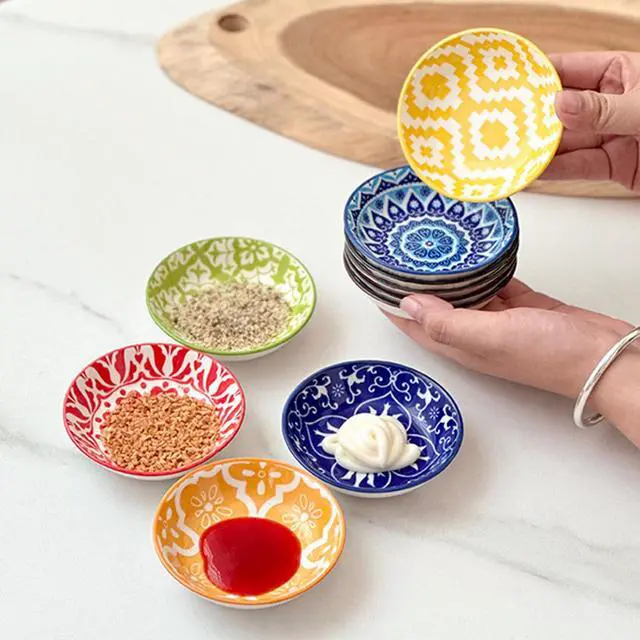 Alt view image 3 of 6 - 6 Pcs Ceramic Dipping Sauce Bowls, 3 oz Sauce Dishes Soy Sauce Dish,Small Bowl,Sauce Bowl,Sauce Plates Tiny Bowls for Condiments Sushi Dishes Soy Sauces Ketchup Snack Side Dishes - Set of 6