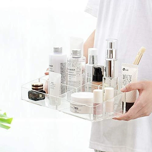 Alt view image 5 of 7 - Clear Makeup Organizer,9 Spaces Vanity Organizer Cosmetic Display Cases for Lipstick,Makeup Brushes and Skin Care Products,Plastic Makeup Storage
