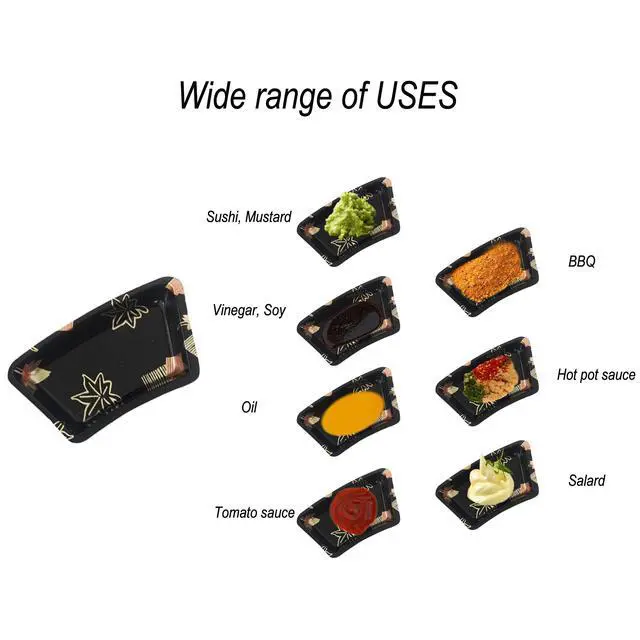 Alt view image 4 of 7 - 100PCS Dipping Sauce Dish, Disposable Small Sushi Tray, Mini Shell Shape Serving Plates, Plastic Condiment Seasoning Platter Side Dishes for Parties, BBQ, Restaurant