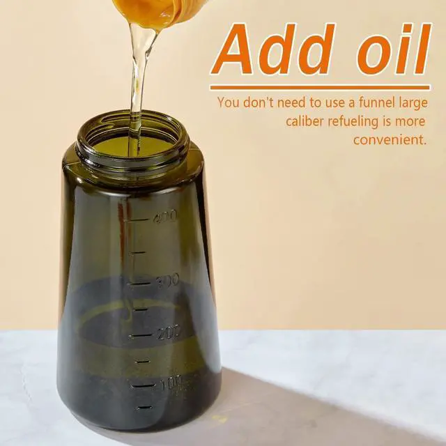 Alt view image 6 of 7 - 2-in-1 Olive Oil Sprayer & Dispenser, Leakproof 16oz Refillable Glass Spray Bottle for Cooking, Air Fryer & Salad