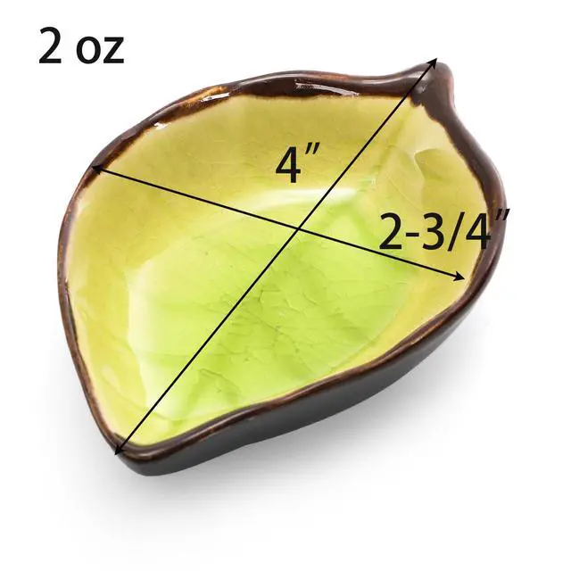 Alt view image 3 of 7 - 12 Pack Ceramic Soy Sauce Dish, 4 Inch 2 Oz Leaf Shape Small Sauce Dish Salsa Dipping Bowls for Charcuterie Board, Taco, Party, Mini Pinch Bowl for Sushi Oil Vinegar Ketchup Paste Jam