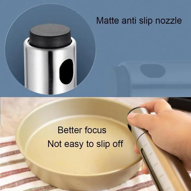 Alt view image 3 of 7 - 100ml Stainless Steel Olive Oil Sprayer, Multi-Purpose for Cooking, Salads, BBQs, Air Fryers. One-Handed Use. Suitable for Oils, Vinegar, Soy Sauce. Features a Content Window.