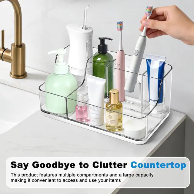 Alt view image 3 of 7 - White Cosmetic Storage Box Dressing Table & Bathroom Counter Storage Lipstick & Brush Beauty Organizer Dressing Table Skincare Organizer Suitable for Bathroom, Living Room, and Kitchen Storage
