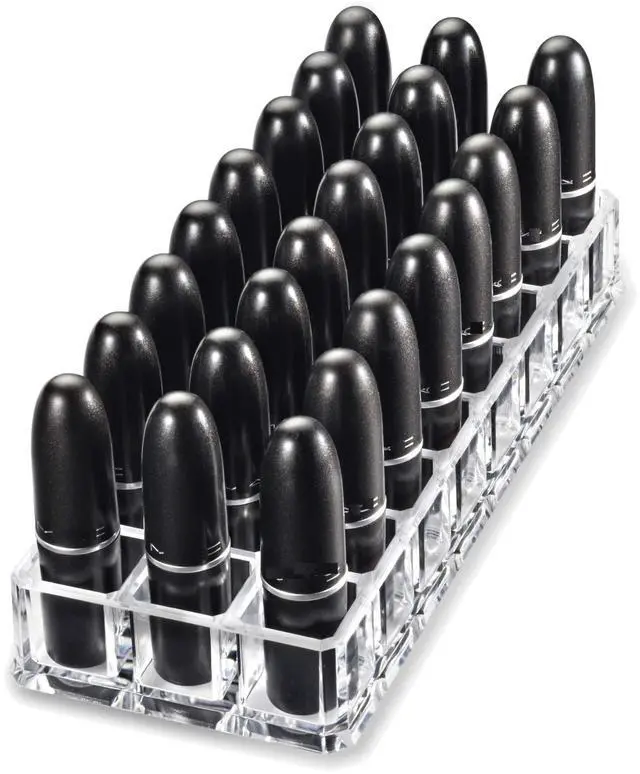 Alt view image 2 of 7 - Premium Beauty Organization Acrylic Lipstick Organizer & Beauty Container 24 Space Storage (Clear)