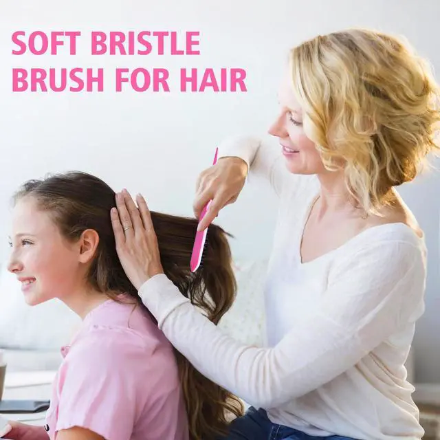 Alt view image 6 of 7 - 3 Pieces Hair Styling Comb Set Teasing Brush Rat Tail Comb Edge Brush for Edge&Back Brushing, Combing, Slicking Hair for Women (Pink)