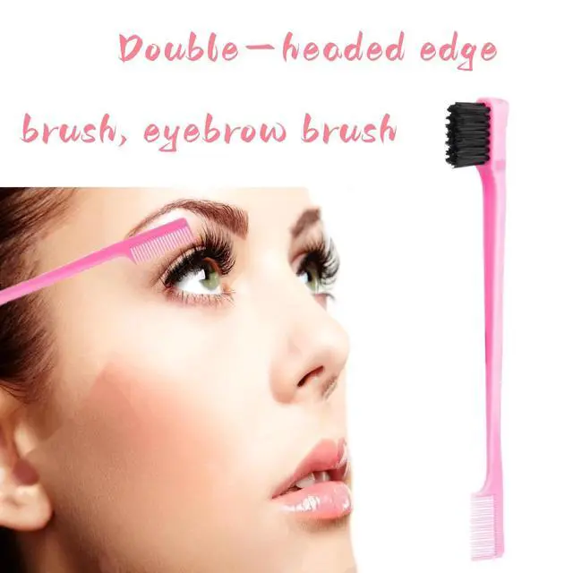 Alt view image 6 of 7 - Hair Brush Set, Pink, 4 Piece, Three-Row Teasing Comb, Edge Brush, Rat Tail Comb for Women and Girls Styling