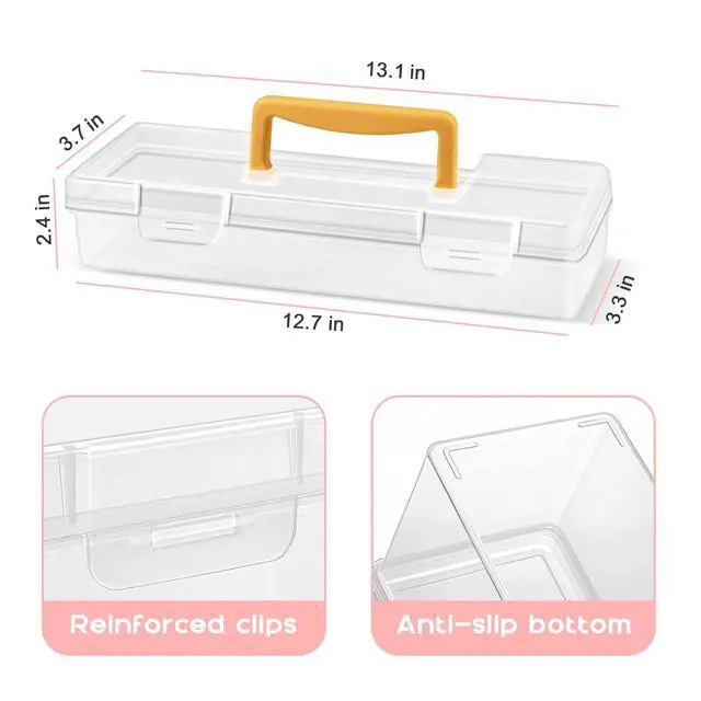 Alt view image 5 of 7 - 2 Pack Paint Brush Case - Portable Long Brush Storage Box, Holder