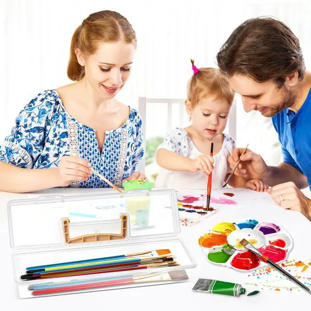 Alt view image 7 of 7 - 2 Pack Paint Brush Case - Portable Long Brush Storage Box, Holder