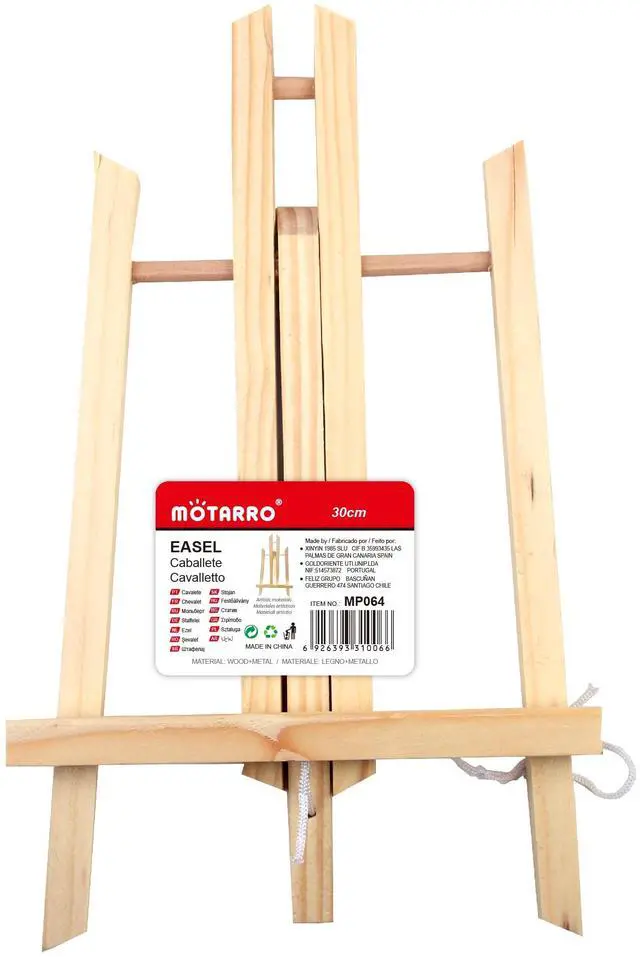 Main image of 11" Small Tabletop Display Stand A-Frame Artist Easel, Beechwood Tripod, Painting Party Easel for Students Classroom Table