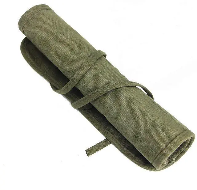 Main image of 22 Slots Paint Brush Storage for Acrylic Oil Watercolor Brush Roll up Case Army Green Canvas Paint Brush Holder (13 * 15.7IN)