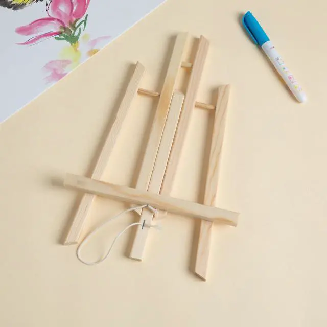 Alt view image 5 of 7 - 11" Small Tabletop Display Stand A-Frame Artist Easel, Beechwood Tripod, Painting Party Easel for Students Classroom Table