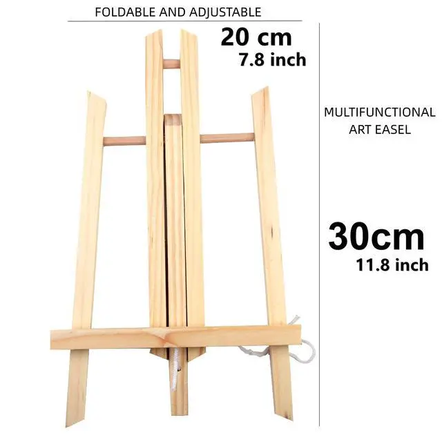 Alt view image 4 of 7 - 11" Small Tabletop Display Stand A-Frame Artist Easel, Beechwood Tripod, Painting Party Easel for Students Classroom Table