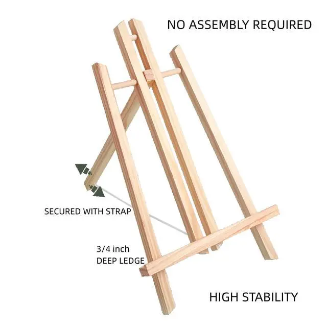 Alt view image 6 of 7 - 11" Small Tabletop Display Stand A-Frame Artist Easel, Beechwood Tripod, Painting Party Easel for Students Classroom Table