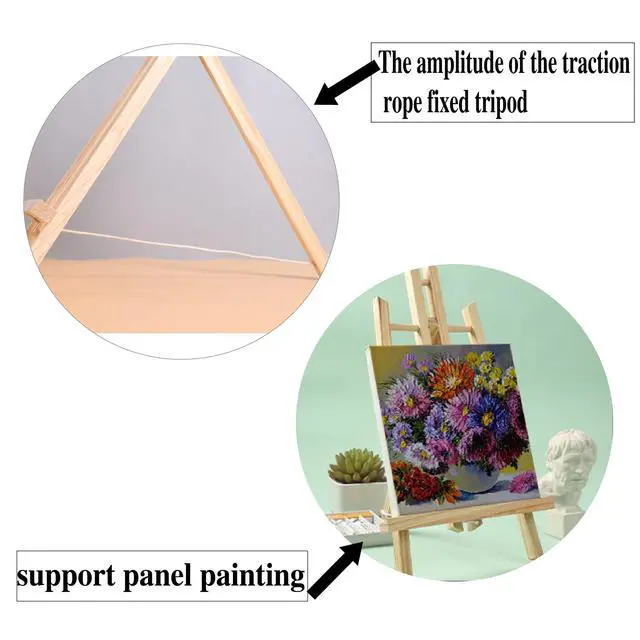 Alt view image 7 of 7 - 11" Small Tabletop Display Stand A-Frame Artist Easel, Beechwood Tripod, Painting Party Easel for Students Classroom Table