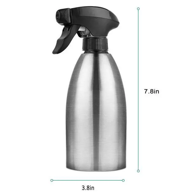 Alt view image 7 of 7 - Olive Oil Sprayer, Vinegar Sprayer Dispenser, Safety Exquisitely Stainless Steel Container Seasoning Kitchenware Tools for BBQ, Cooking, Frying and Grilling (17oz (500ML))