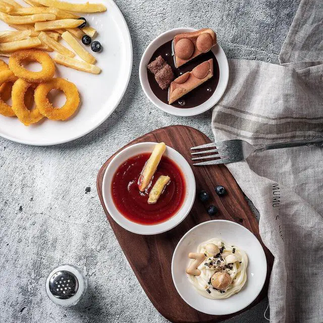 Alt view image 5 of 7 - 3 Oz Ceramic Dipping Bowls, Soy Sauce Dishes Set of 4, Dipping Sauce Cups/Bowls/Dishes for Kitchen, Mini Appetizer Plates for Condiment Sushi Ketchup BBQ Party, 4 Inch