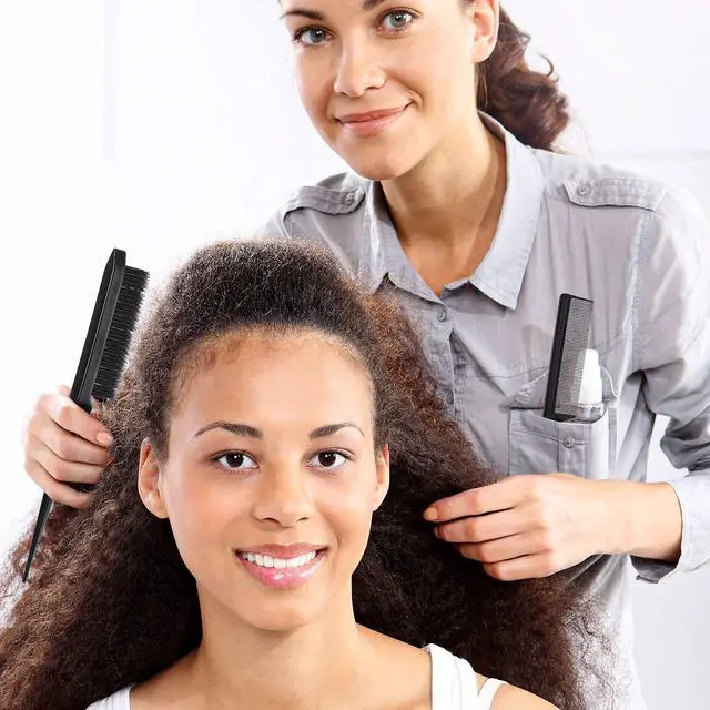 Alt view image 5 of 7 - 3 Pcs Slick Back Hair Brush Set Bristle Brush Edge Control Teasing Comb for Women Black Hair(Black)