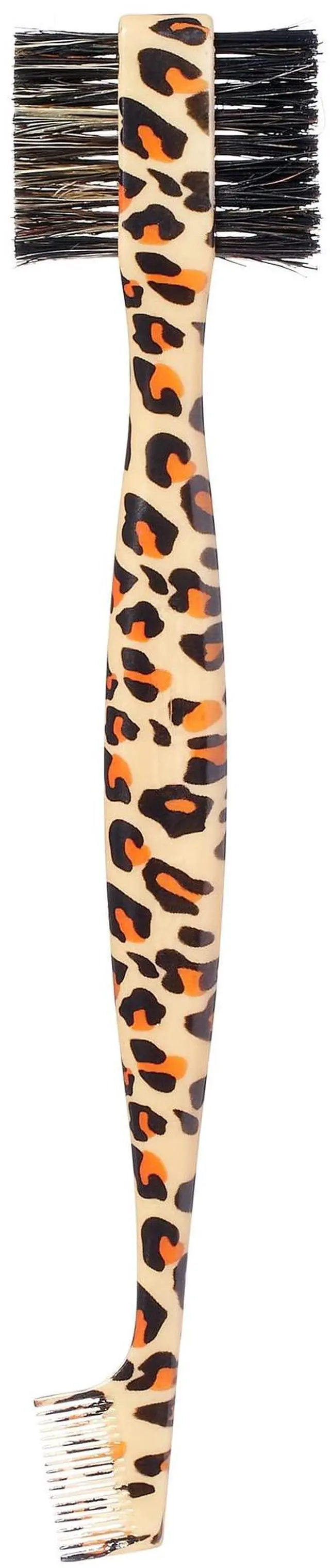 Main image of Dual Edge Brush 3 in 1 Edge Brush Comb Soft and Hard Board Bristles (Leopard)