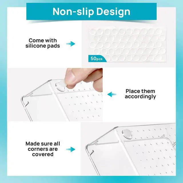 Alt view image 6 of 6 - 10 Pcs Makeup Drawer Organizer Bins Set, 4 Size Plastic Makeup and Vanity Organizer Trays, Clear Acrylic Vanity Storage Containers for Cosmetics, Toiletries, Jewelry, Gadgets, Office Supply
