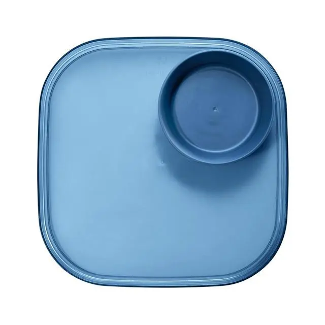 Alt view image 2 of 7 - dipware 3 Bowl Serving Tray, Stackable & Removable Dip Bowls for Charcuterie, Guacomole, Snacks, Veggies, Premium Dishwasher & Microwave Safe, Multipurpose Plate & Bowl, Blue