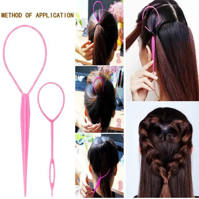 Alt view image 7 of 7 - 6PCS Hair Styling Tools Kit, Boar Bristle Wooden Brush, Rat Tail Metal Pin Parting Comb Edge Control Brush,Bristle Teasing Hair Brush Topsy Tail Loop Tools for Women Braiding & Edge Styling