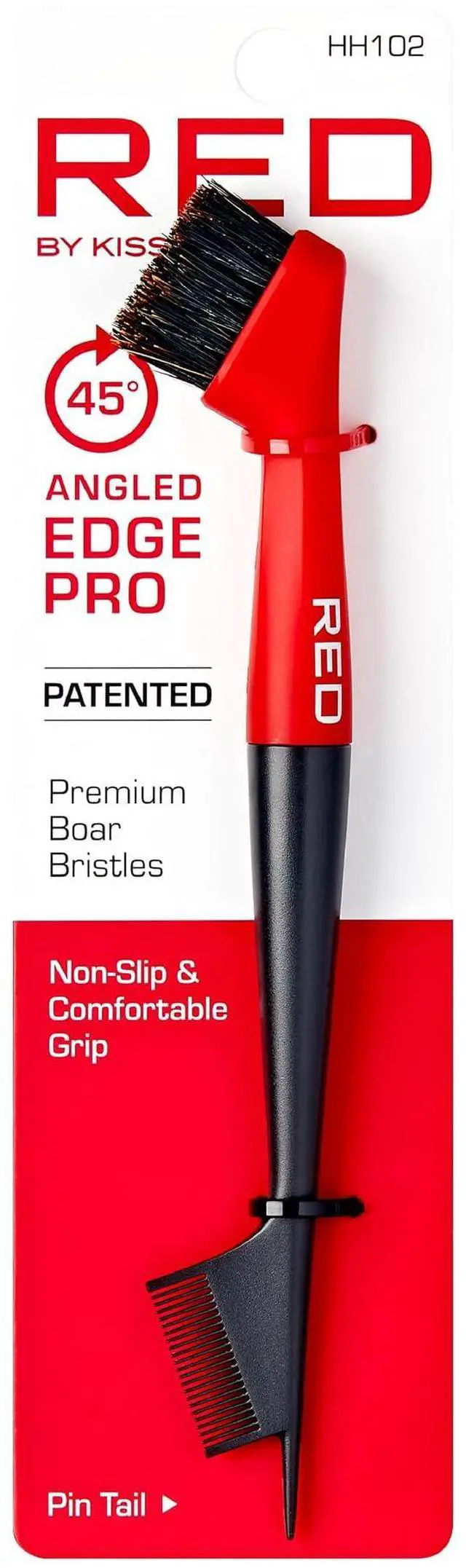 Alt view image 2 of 6 - Angled Premium 100% Boar Bristles Edge Pro Brush for Smooth Hair Styling & Edge Control