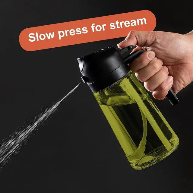 Alt view image 6 of 6 - - 16oz/470ml Olive Oil Dispenser for Kitchen with Stickers - 2 in 1 Olive Oil Sprayer for Cooking, Air Fryer, and Salad, Black (Light-Proof Kitchen Gadget)