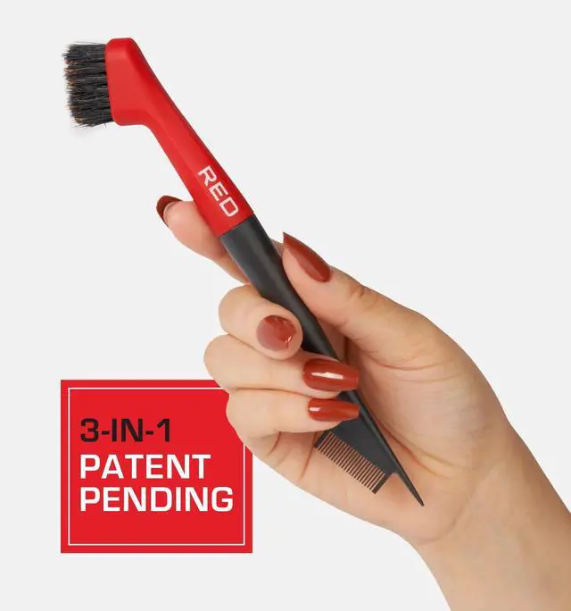 Alt view image 3 of 6 - Angled Premium 100% Boar Bristles Edge Pro Brush for Smooth Hair Styling & Edge Control