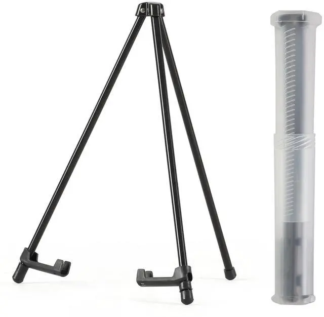 Main image of 14" High Tabletop Instant Display Easel - Black Steel Small Tripod Easel Stand with Adjustable Holders for Pictures, Paintings, Posters and Store Signs(1 Pack)
