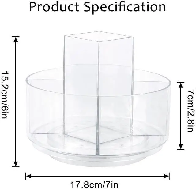 Alt view image 2 of 7 - 360° Rotating Makeup Organizer Clear Lazy Susan Organizer for Vanity, Cosmetic Display Cases for Bathroom Countertop, Makeup Storage Organizer, Desktop Dresser Sundries Storage Boxes