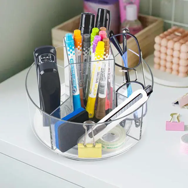 Alt view image 6 of 7 - 360° Rotating Makeup Organizer Clear Lazy Susan Organizer for Vanity, Cosmetic Display Cases for Bathroom Countertop, Makeup Storage Organizer, Desktop Dresser Sundries Storage Boxes
