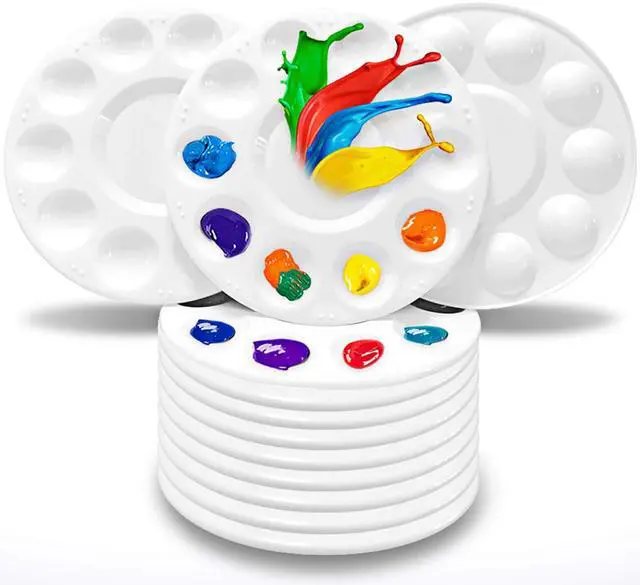 Main image of Paint Tray Palettes, Plastic Paint Pallets for Kids or Students to Paints on School Project or Art Class-12pcs