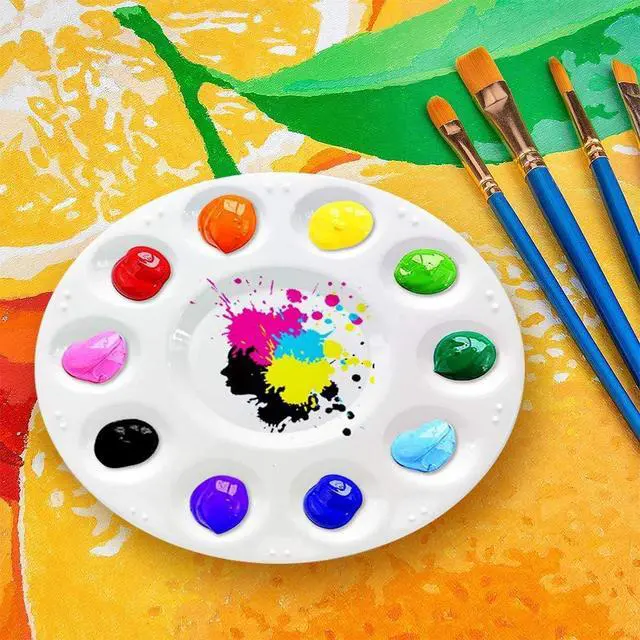 Alt view image 3 of 6 - Paint Tray Palettes, Plastic Paint Pallets for Kids or Students to Paints on School Project or Art Class-12pcs