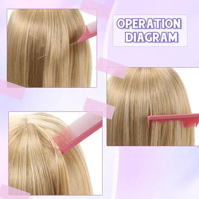 Alt view image 5 of 7 - 8 Pcs Slick Back Hair Brush Teasing Edge Bristle Brush Parting Rat Tail Comb Hairclips Styling Hair Accessories Set for Women Slicking Ponytail Control and Smoothing Flyaways(Pink)