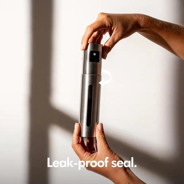 Alt view image 5 of 7 - Glass Oil Sprayer for Cooking Precise Oil & Vinegar Spray Bottle Oil Mister Spray Bottle for Food Includes Funnel Perfect for Cooking & Air Fryer (Brushed Stainless Steel)