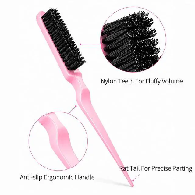 Alt view image 4 of 7 - Slick Back Hair Brush & Edge Brushes and Combs Set,6Pcs in box