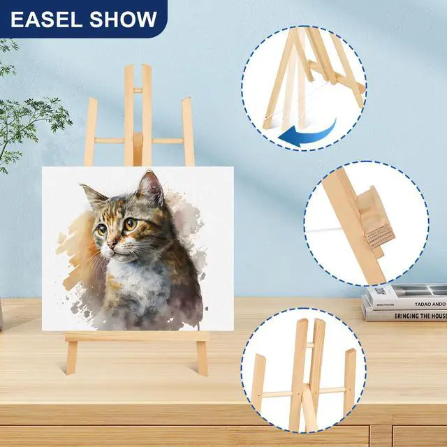 Alt view image 3 of 7 - 2pcs 17 Inch Tabletop Easels, Easel Stand for Painting,Tripod, Painting Party Easel, Kids Student Desktop Easel for Painting,Paint Easel for Canvas Paint