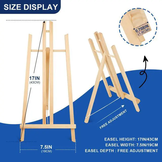 Alt view image 2 of 7 - 2pcs 17 Inch Tabletop Easels, Easel Stand for Painting,Tripod, Painting Party Easel, Kids Student Desktop Easel for Painting,Paint Easel for Canvas Paint