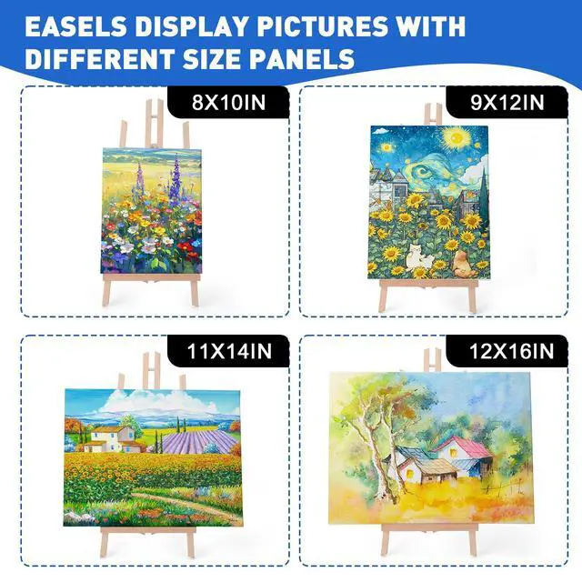 Alt view image 6 of 7 - 2pcs 17 Inch Tabletop Easels, Easel Stand for Painting,Tripod, Painting Party Easel, Kids Student Desktop Easel for Painting,Paint Easel for Canvas Paint