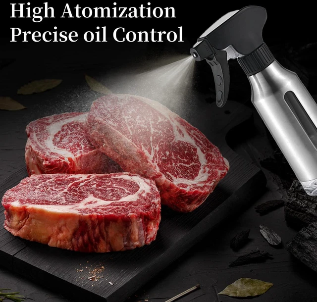 Alt view image 3 of 5 - Oil Sprayer for Cooking,Stainless Steel Olive Oil Mister for Air Fryer Black Nozzel Dispenser Bottles Fat Reduction Glass Oil Control Spray Pot 6.35oz(180ml) Capacity